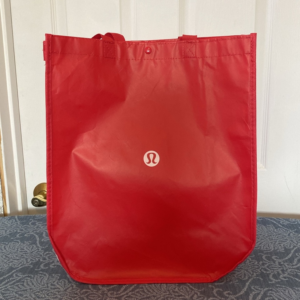 Lululemon Athletica White and Red Tote Bag